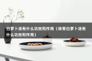 白萝卜汤有什么功效和作用（排骨白萝卜汤有什么功效和作用）