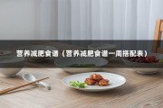 营养减肥食谱（营养减肥食谱一周搭配表）