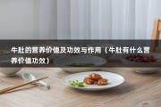 牛肚的营养价值及功效与作用（牛肚有什么营养价值功效）