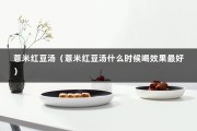 薏米红豆汤（薏米红豆汤什么时候喝效果最好）