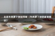 北京牛肉萝卜饼如何做（牛肉萝卜饼的家常做法）