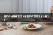 豆浆机如何榨西瓜（用豆浆机西瓜汁怎么榨汁）